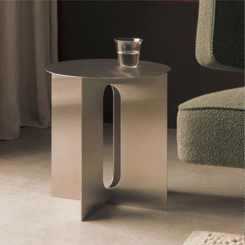 Audo Copenhagen Andgrogne side table, brushed steel