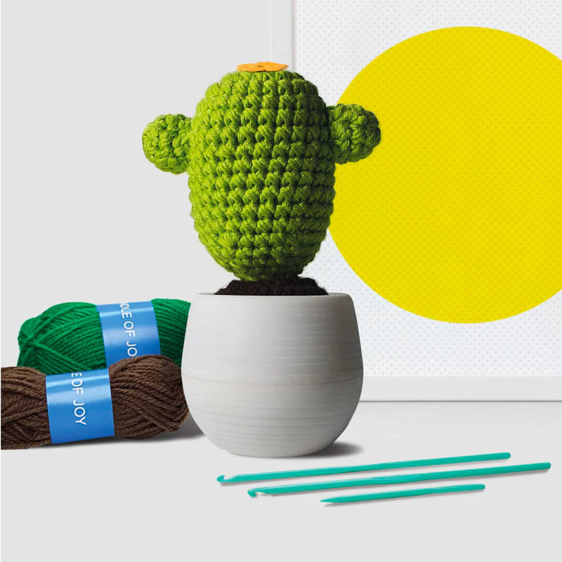 Mustard Crochet Cactus DIY Crochet Kit, classic
