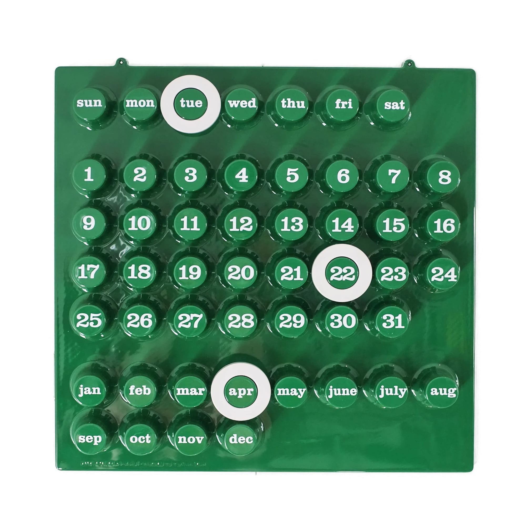 Ring-A-Date perpetual calendar, green