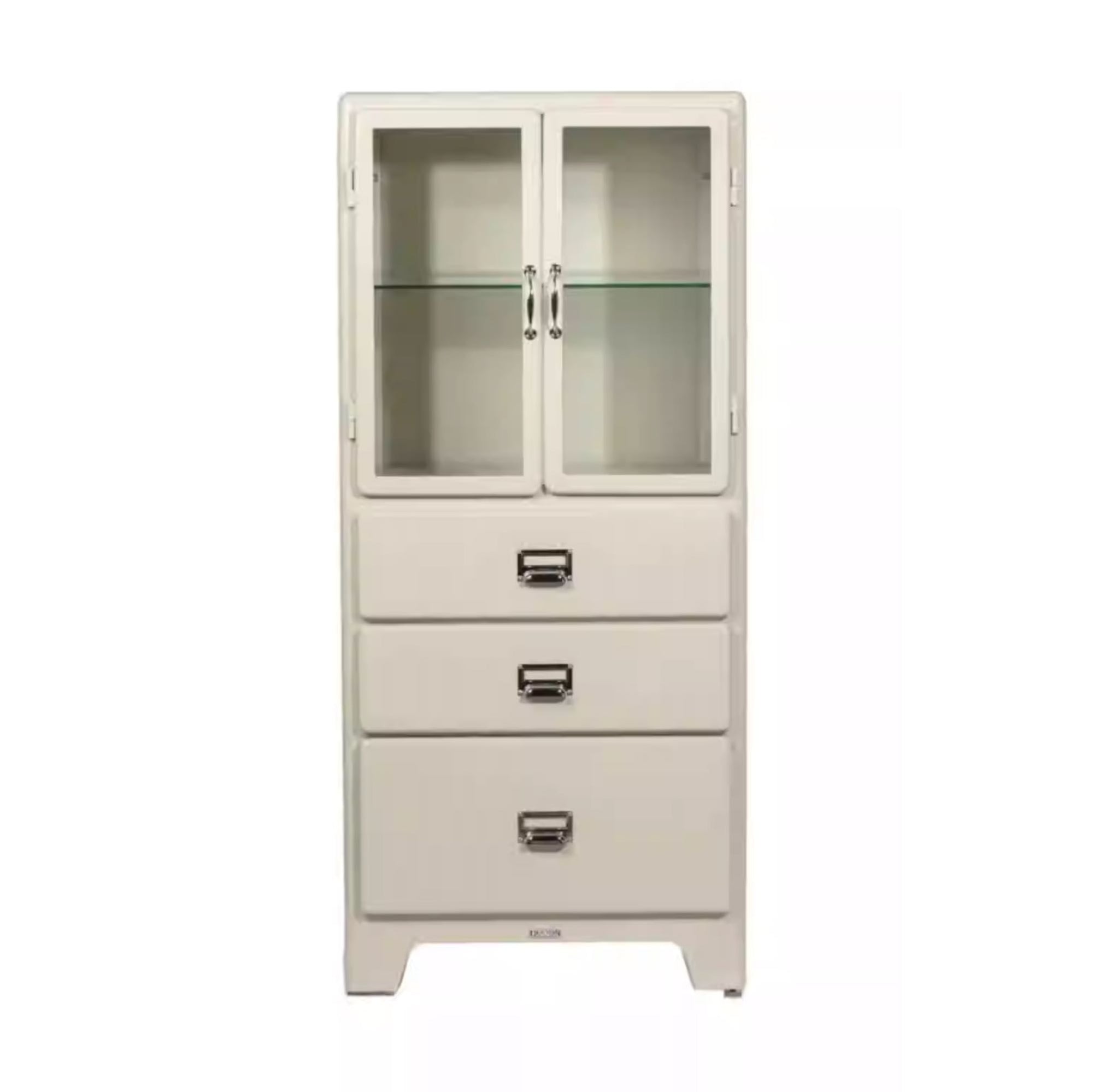 Dulton Doctor bar cabinet with 3 drawers, ivory