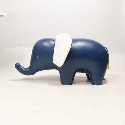 refurbished | Zuny Giant Elephant Home Deco , Midnight Blue/White