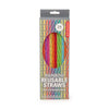 Kikkerland Tall Rainbow Reusable Straws (set of 24)
