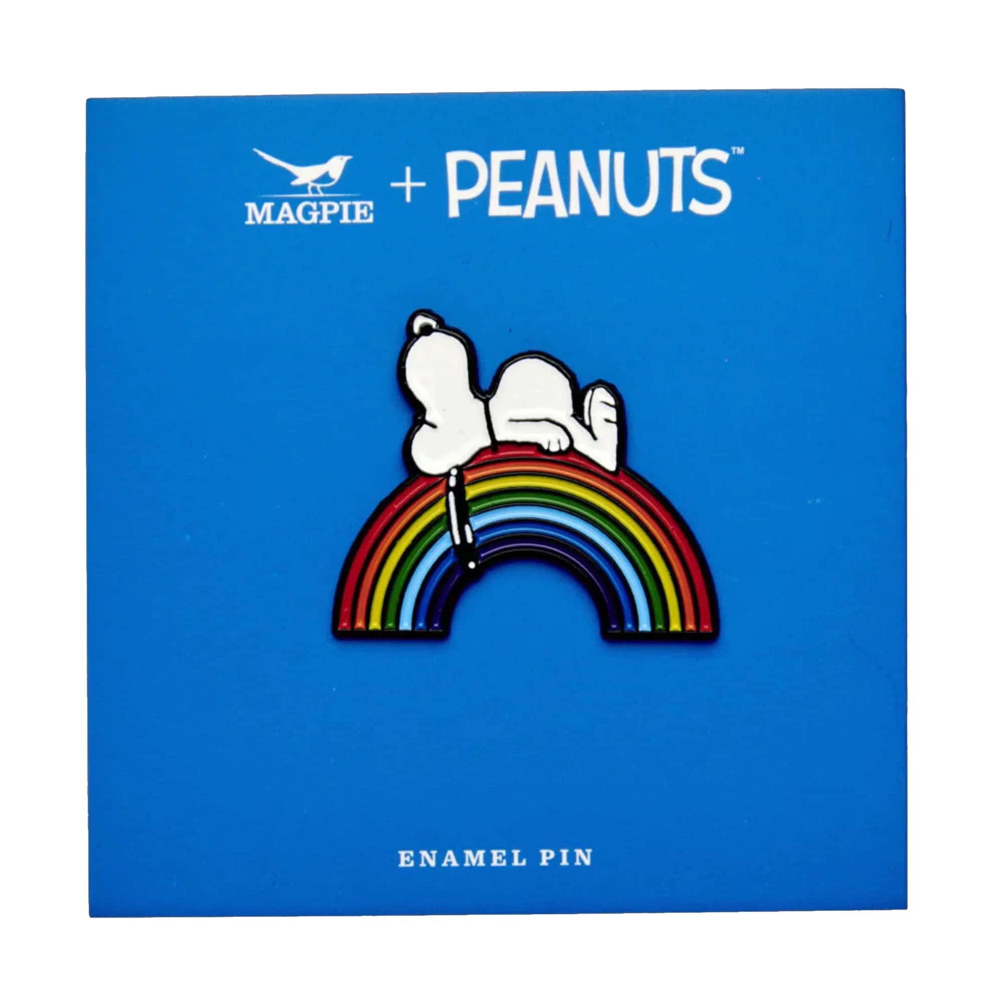 Peanuts x Magpie Snoopy enamel pin, rainbow