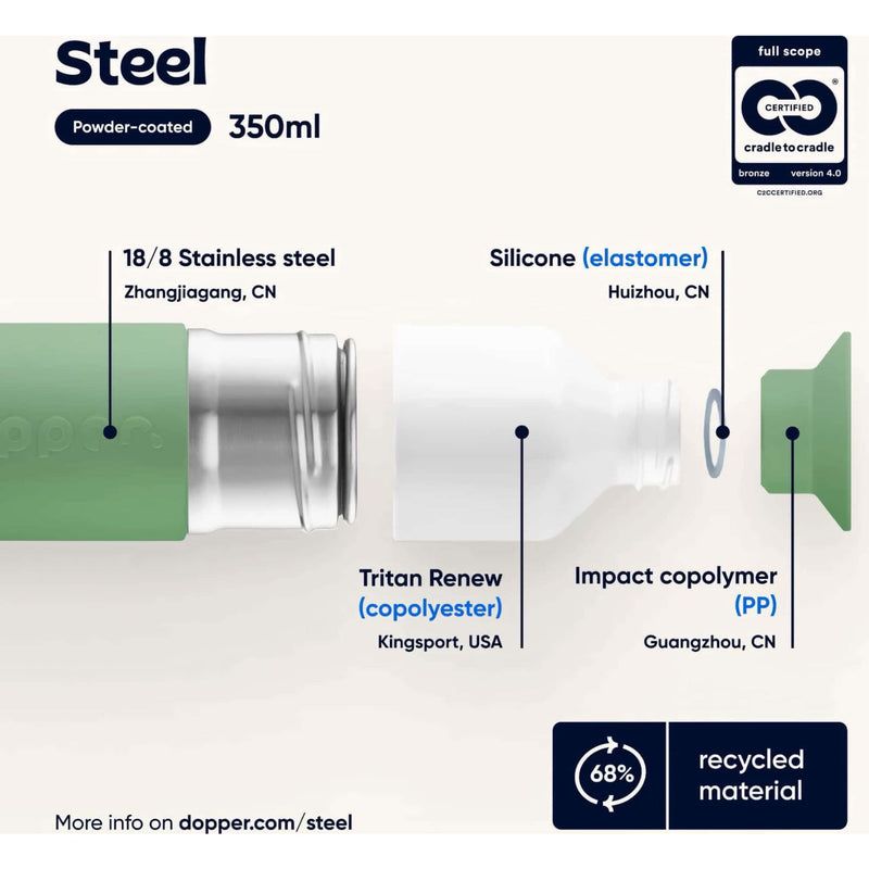 Dopper Steel bottle 350ml, fresh green
