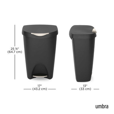 Umbra Brim step on trash can 50L, black/nickel