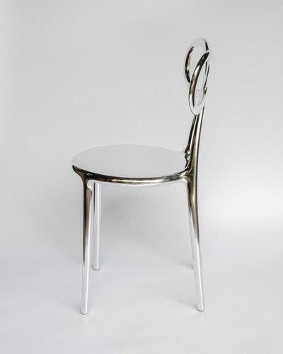 Qeeboo Ribbon chair metal finish, silver