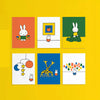 Miffy postcard pack set, yellow