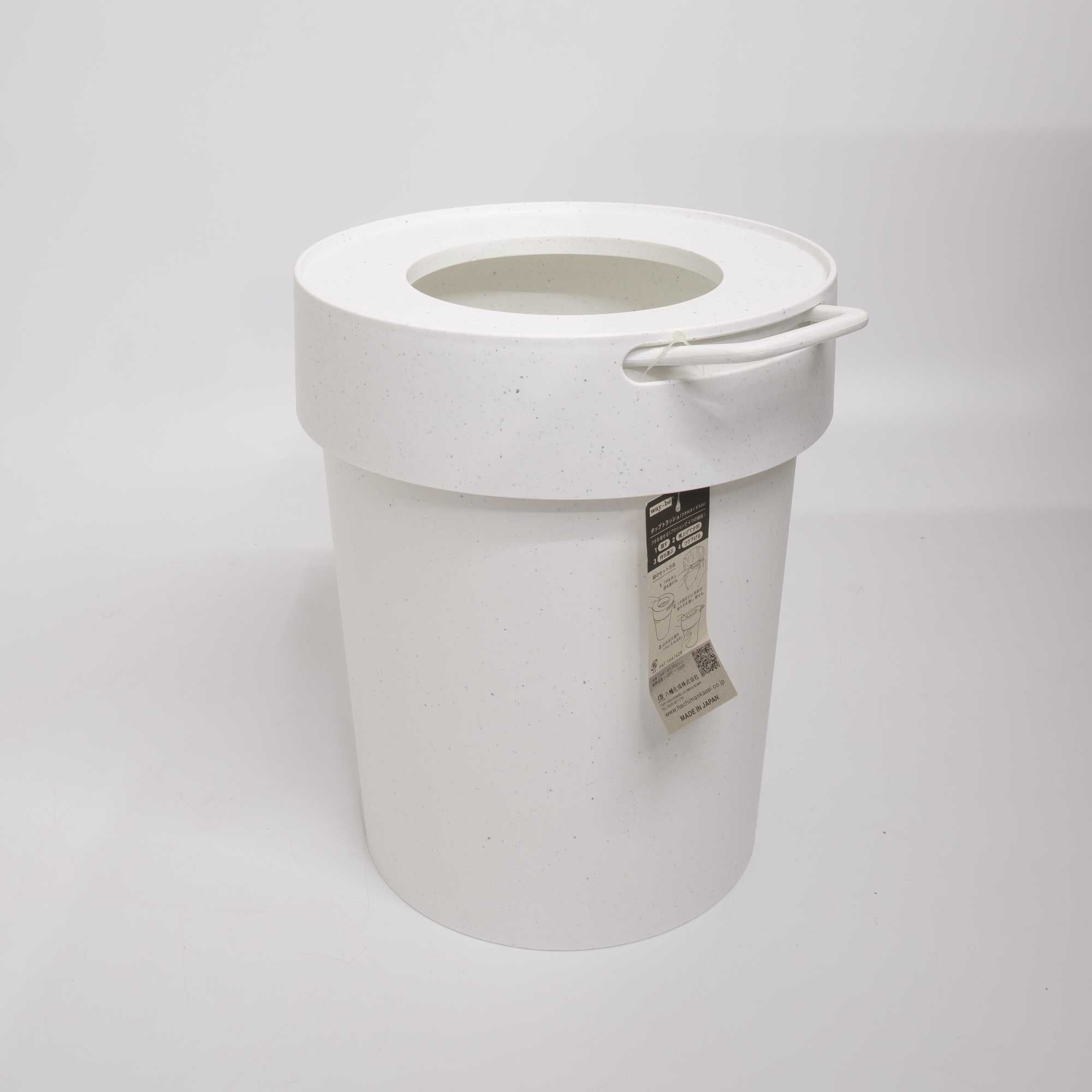 Ex-display | Hachiman Tap trash bin with lid large(10 L), white