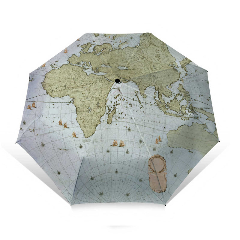 Bekking & Blitz folding umbrella, Wandkaart van de wereld door Joan Blaeu Het Scheepvaartmuseum