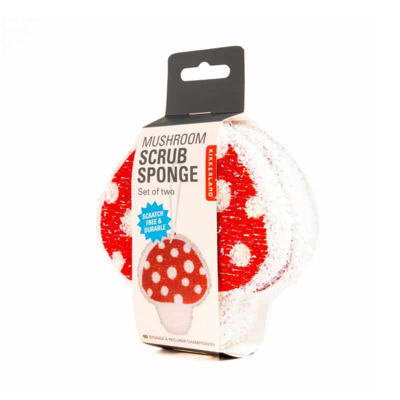 Kikkerland Mushroom Scrub Sponge (Set of 2)