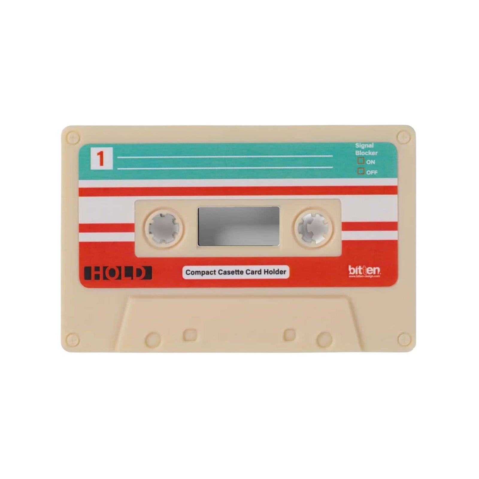Bitten Cassette card holder, cream