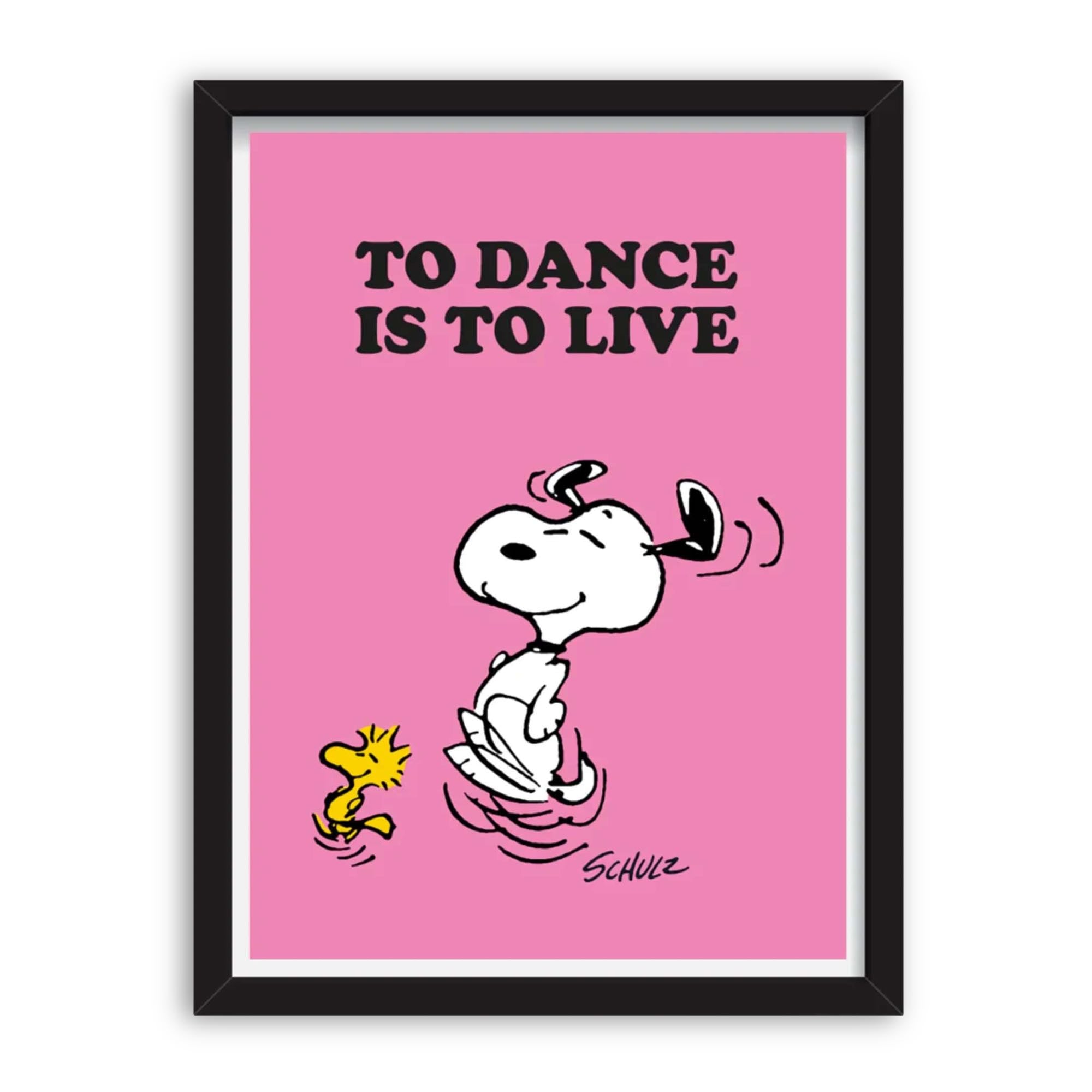 Magpie x Peanuts Art Edition A3 framed print, to dance is to live