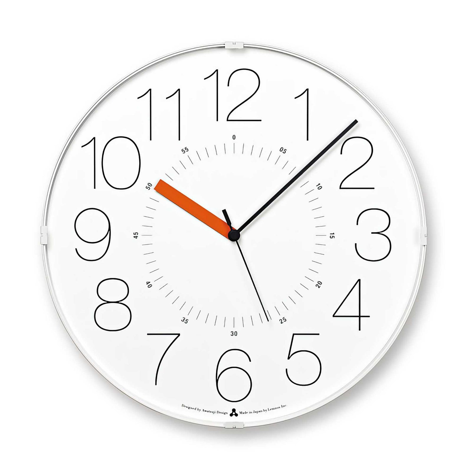 Lemnos CARA wall clock, white/orange