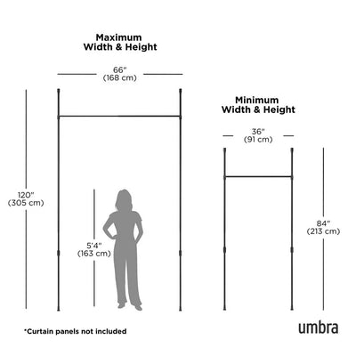 Umbra Anywhere Curtain Rod & Room Divider (36-66"), black