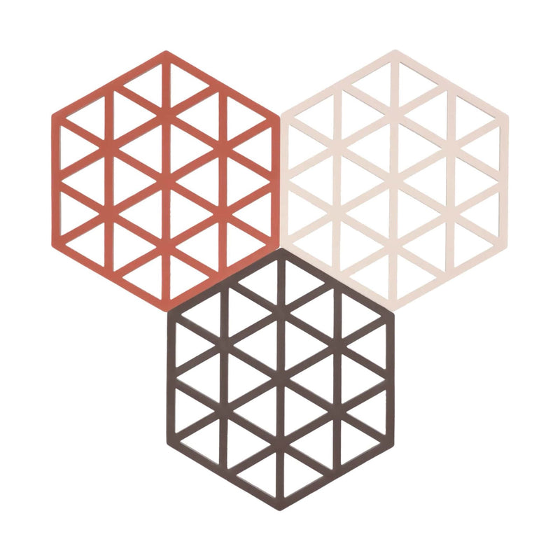 Zone Denmark Triangles coaster set, red/rose/kalamata