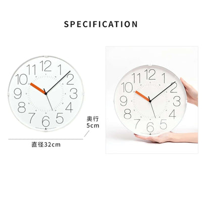 Lemnos CARA wall clock, white/blue