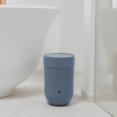 Umbra Touch Waste Can With Lid, Slate Blue