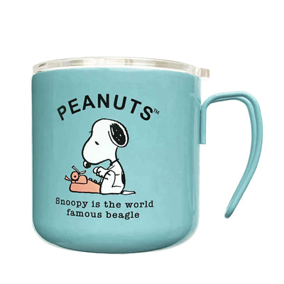 Snoopy Vacuum Double Layered Mug with Lid (380ml) , Green