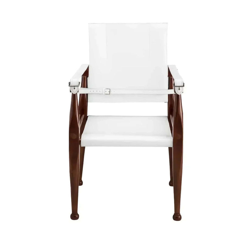 Authentic Models Bridle Leather Campaign chair, white