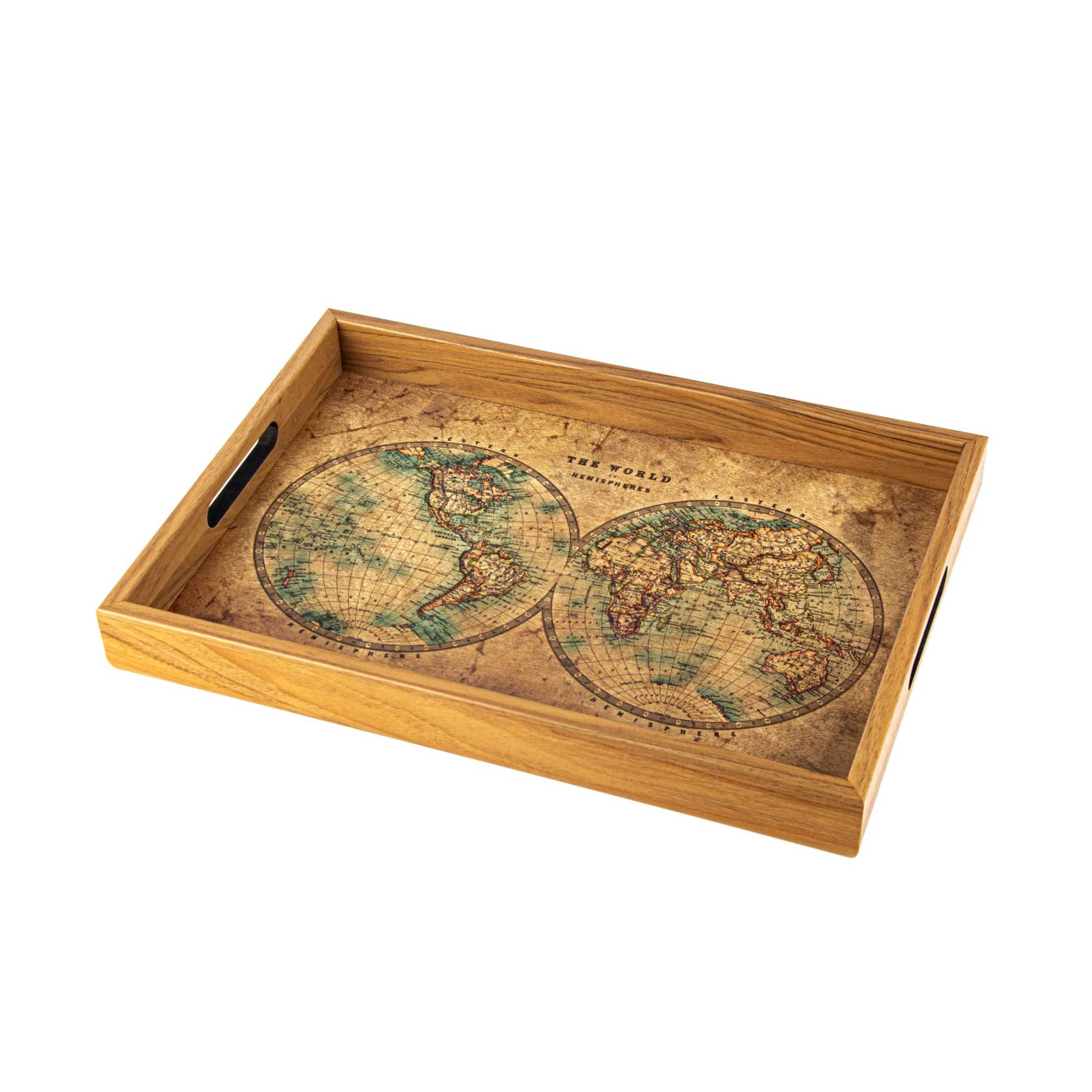 Manopoulos Wooden Tray (45x32cm) , Map