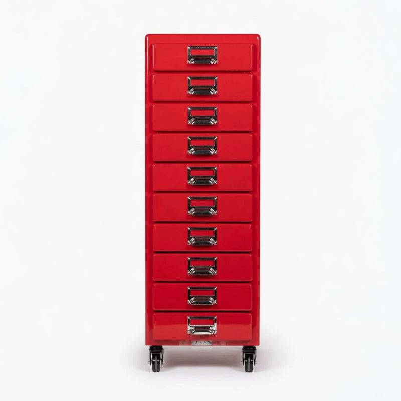 Dulton 10 Drawers Chest on Wheels, raw