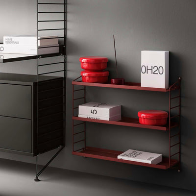 String® Pocket Metal shelving, Oxtorgsröd red