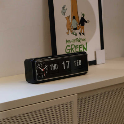 Twemco BQ-38 Perpetual Calendar Flip Clock, Black