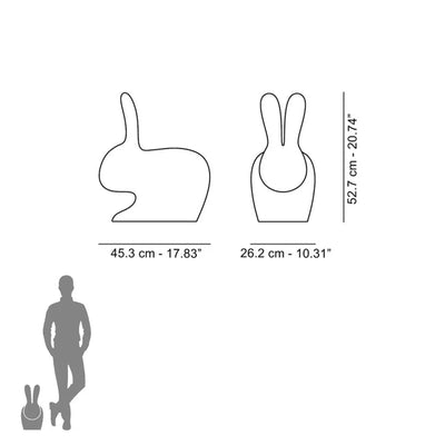 Qeeboo Rabbit Chair Baby, velvet orange