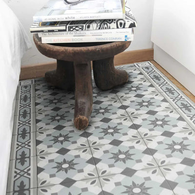 Beija Flor Amsterdam Light Blue Concrete vinyl rug (120x50cm)