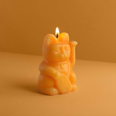 Donkey Lucky Cat Candle, Peach