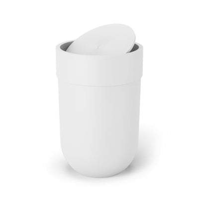 Umbra Touch Waste Can With Lid, White