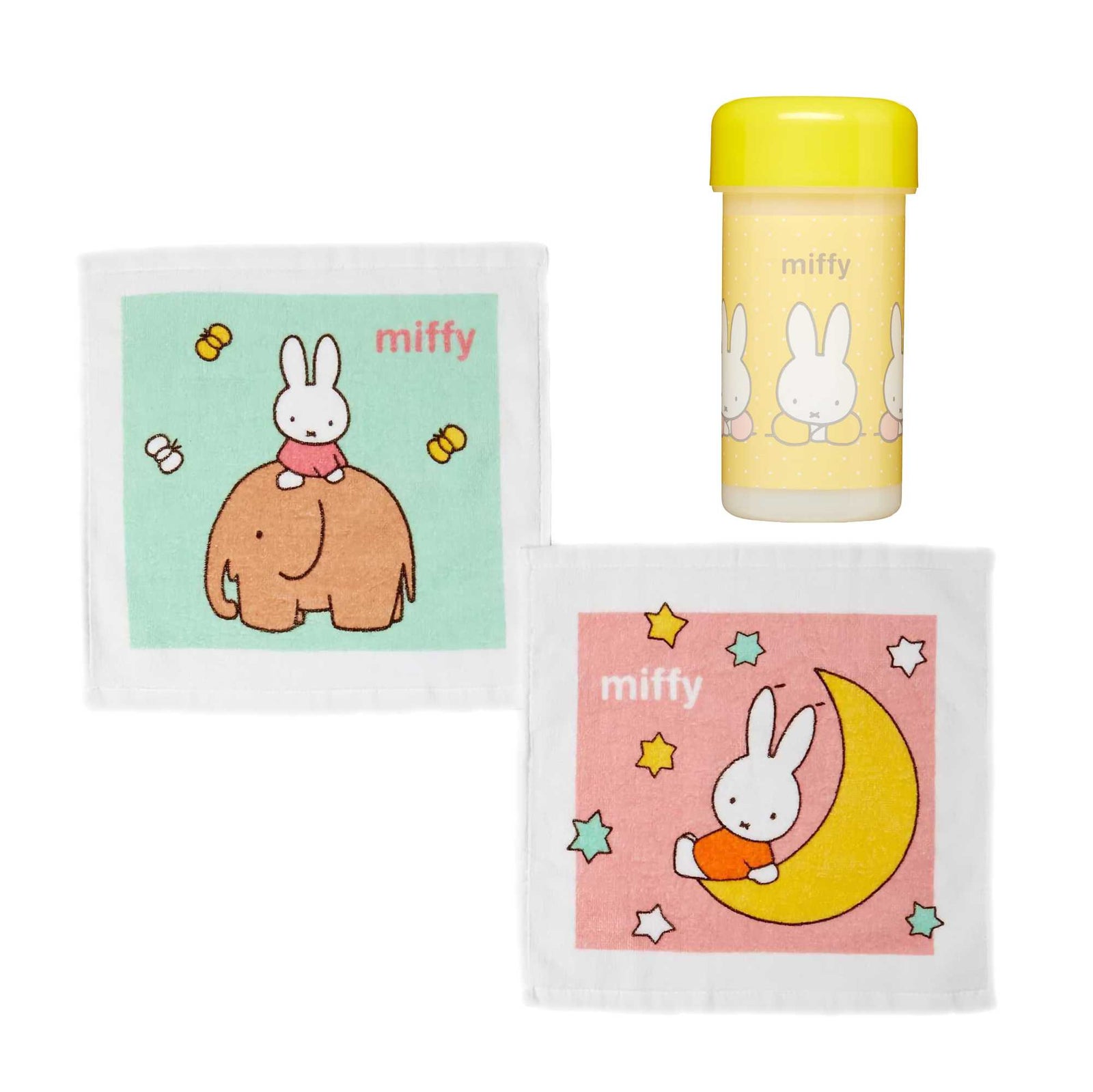 Marushin Miffy cotton handkerchief, Moon & Elephant