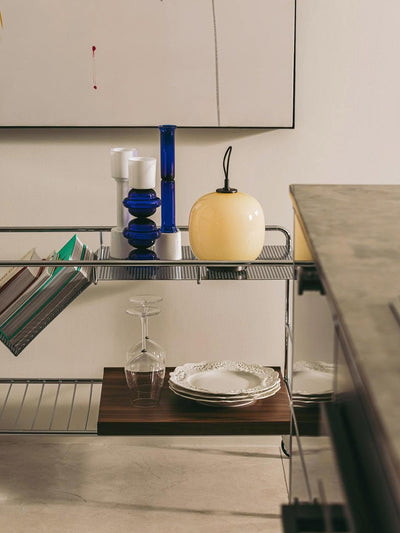 &Tradition NDS1 Alima trolley, chrome/walnut