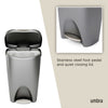 Umbra Brim step on trash can 50L, grey/nickel