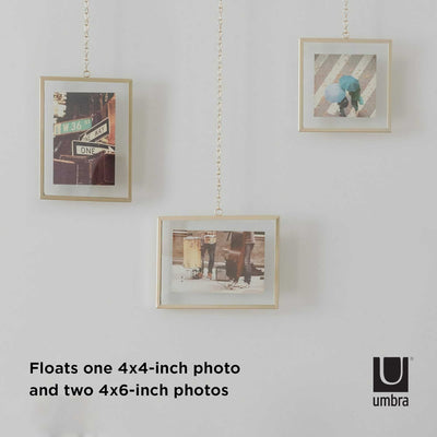 Umbra Fotochain Picture Frame Set, Matte Brass