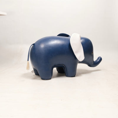refurbished | Zuny Giant Elephant Home Deco , Midnight Blue/White