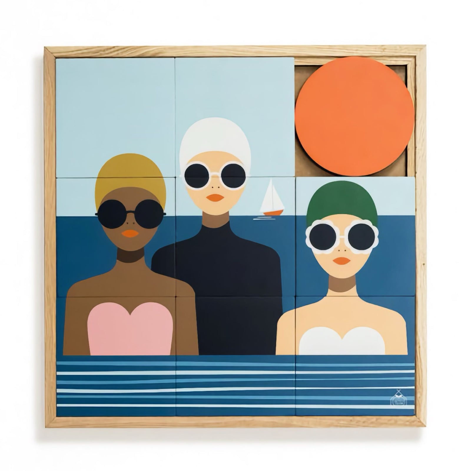 Taquin The Bathers puzzle wall art 48x48