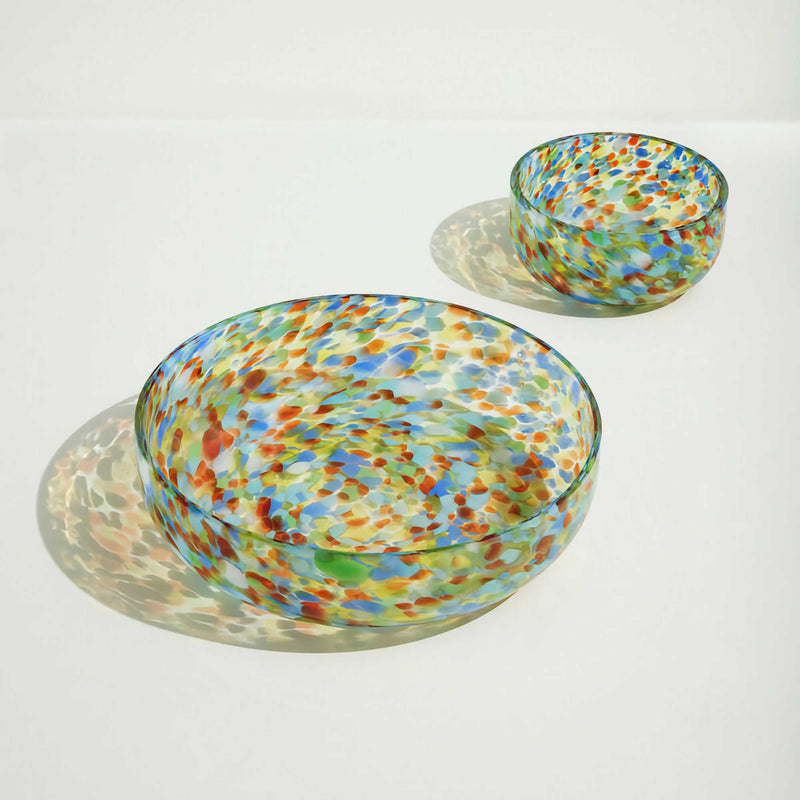 Hubsch Confetti Bowls Set of 2, Multicolour