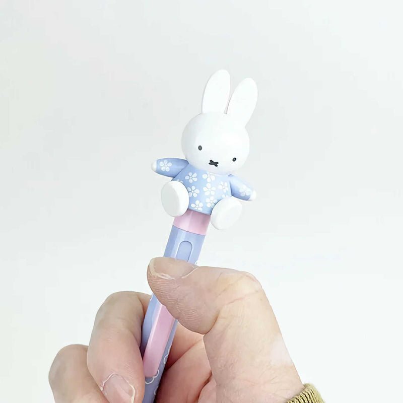 Miffy Sit Action ballpoint pen 0.7mm black ink, Blue floral kimono