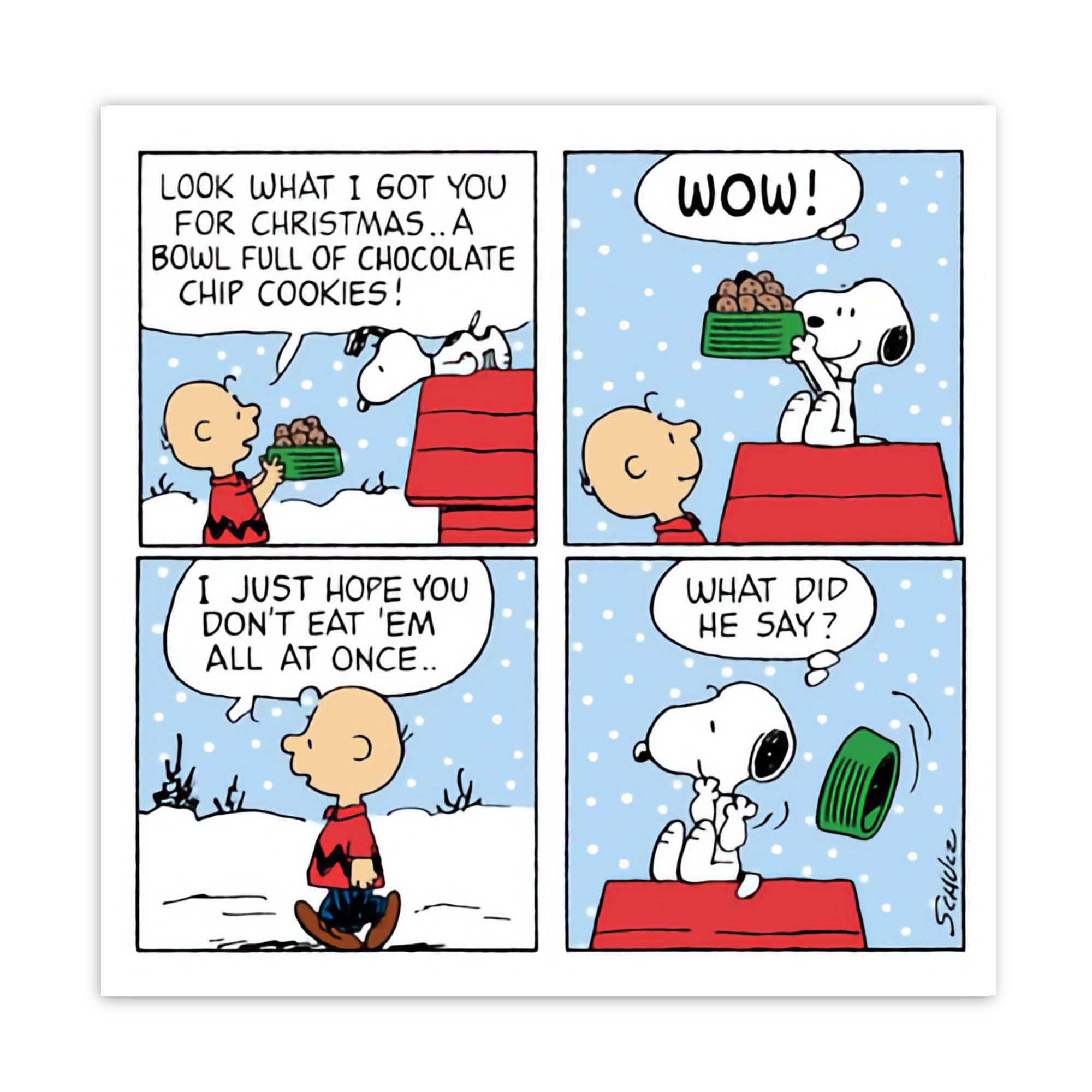 Hype Snoopy christmas card, cookies for snoopy