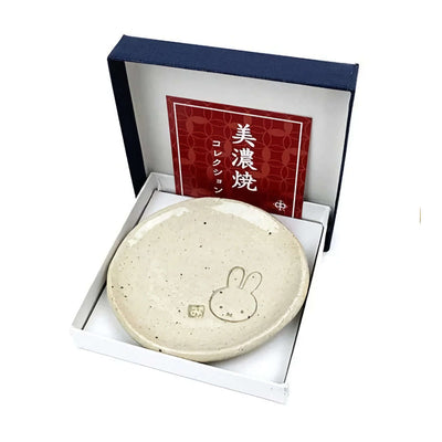 Miffy Mino yaki ceramic tatara small plate, white