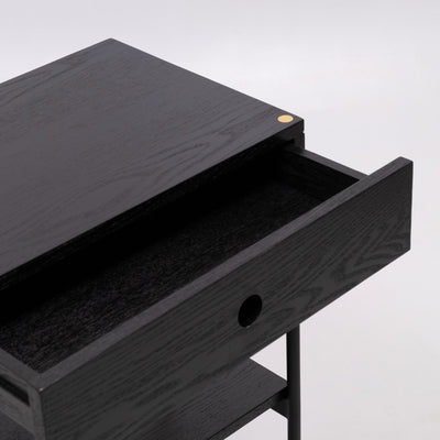 refurbished | Hubsch Noir bedside table, black