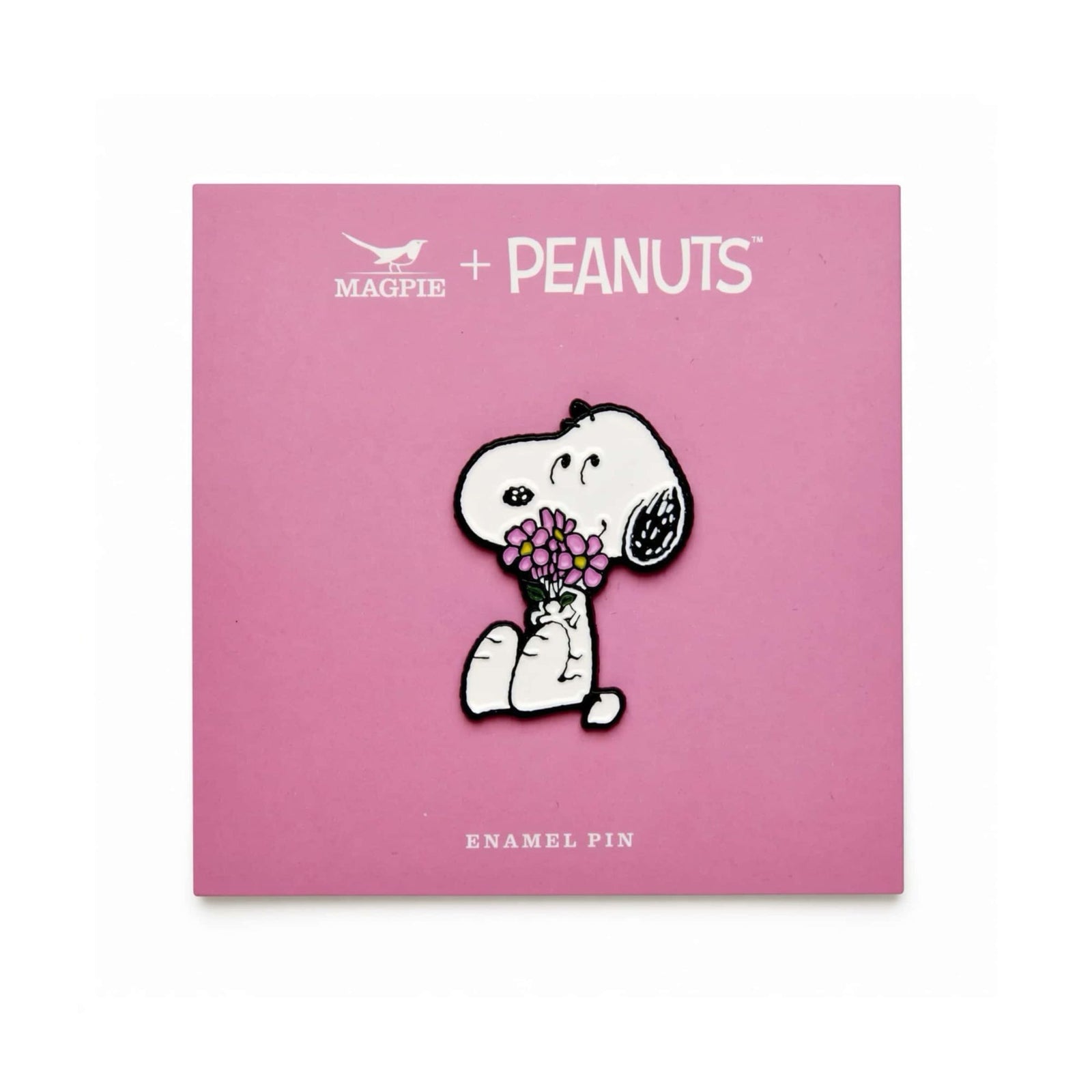 Peanuts x Magpie Snoopy enamel pin, flowers