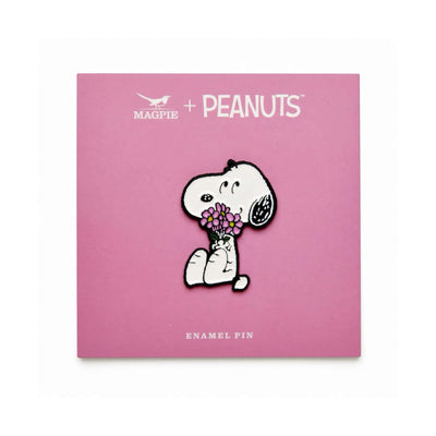 Peanuts x Magpie Snoopy enamel pin, flowers