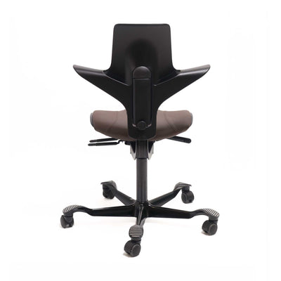 HAG Capisco Puls 8020 ergonomic chair, black/black/brown leather