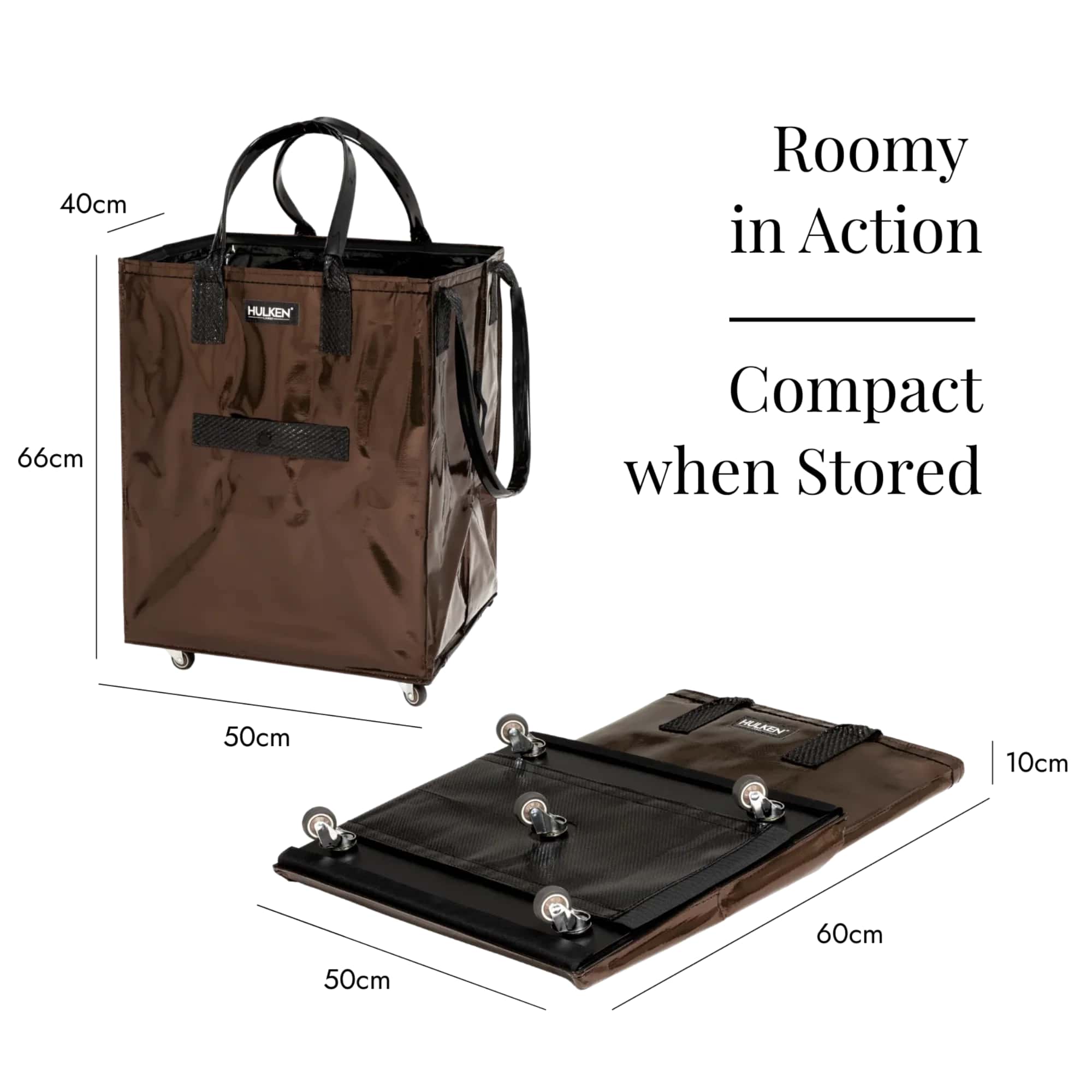 Hulken® Original rolling tote bag, brown