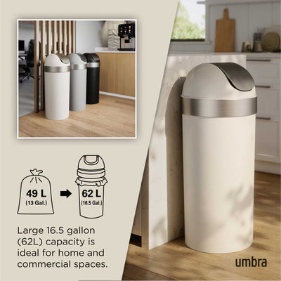 Umbra Venti trash can 62L, sand