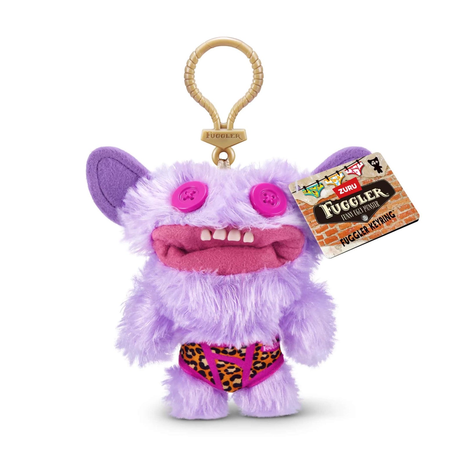 Fuggler key ring, grin grin purple