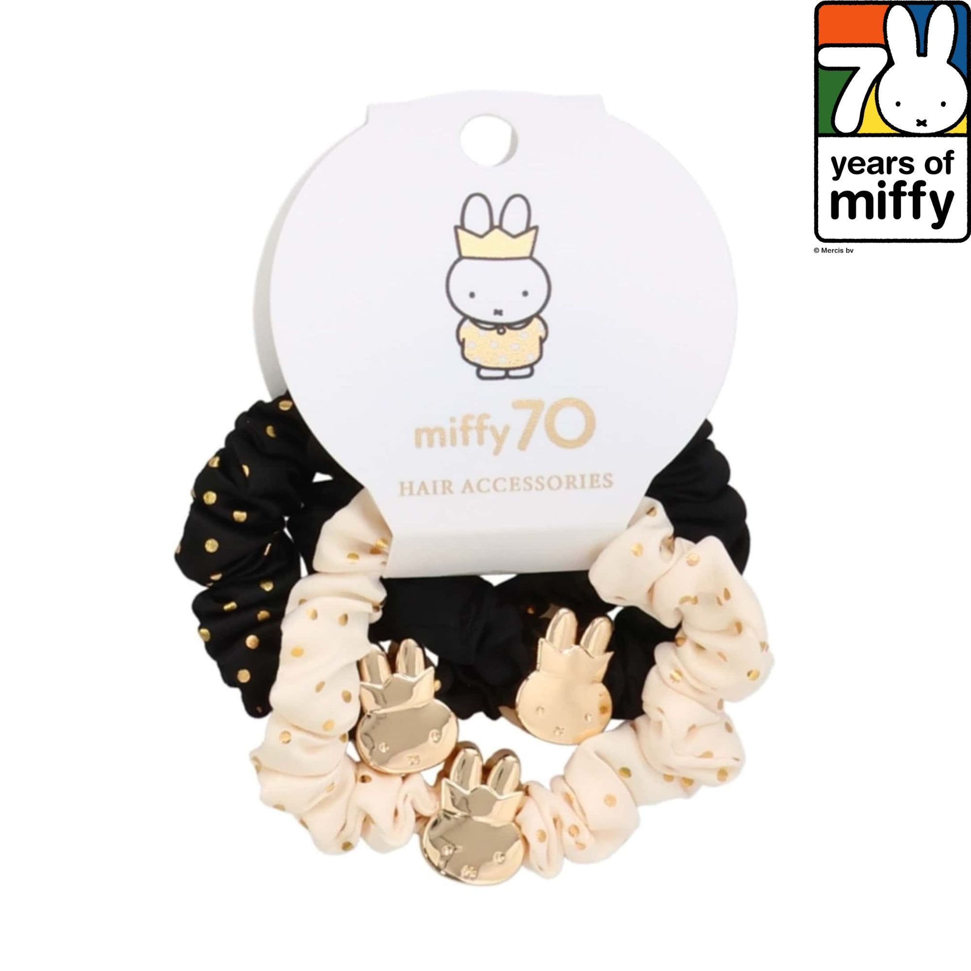 Miffy 70-Year hair tie scrunchies, dotted