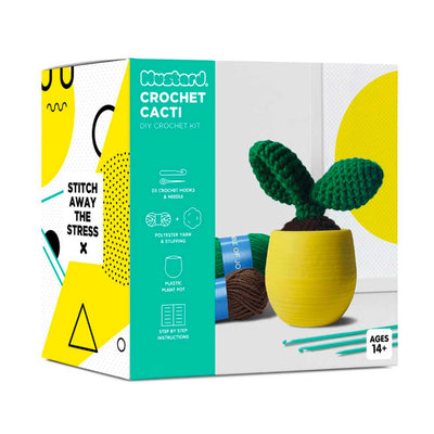 Mustard Crochet Cactus DIY Crochet Kit, leaf